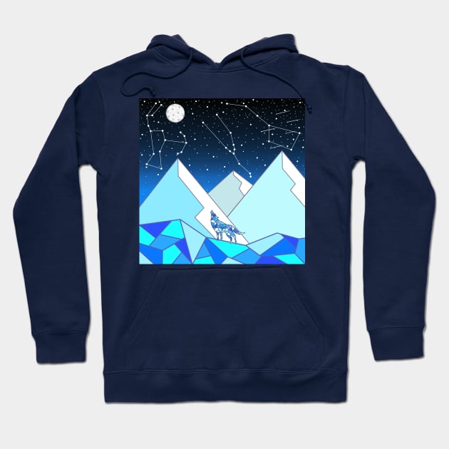 Howling Night Sky Hoodie by jofudachi